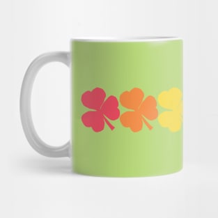 Six Rainbow Colored Shamrocks for St Patricks Day Mug